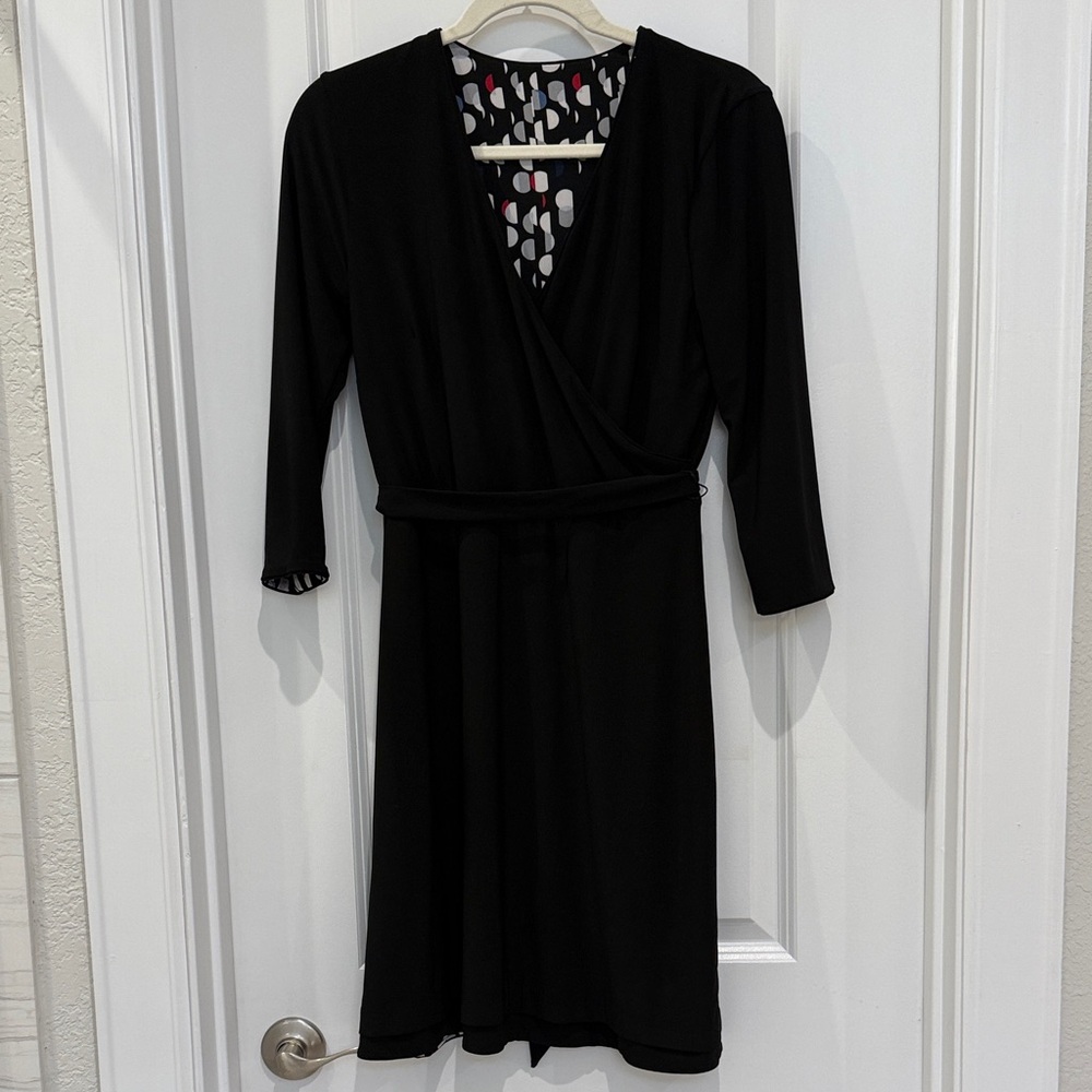 WHBM reversible, black, and patterned dress.